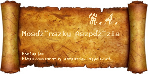 Mosánszky Aszpázia névjegykártya